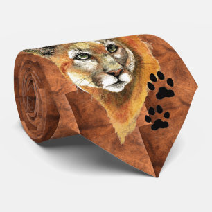 Cougar Tracks Nature Neck Tie