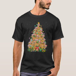 Cougar  Xmas Lights Santa Cougar Christmas Tree T-Shirt