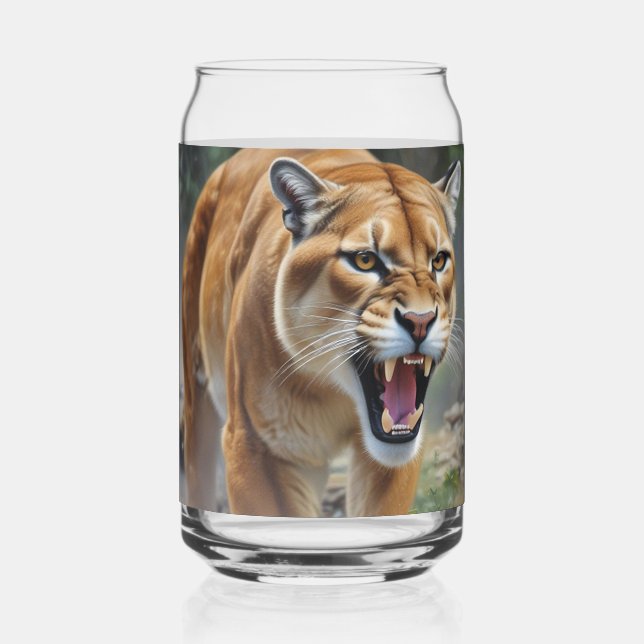 Cougars Can Glass (Front)
