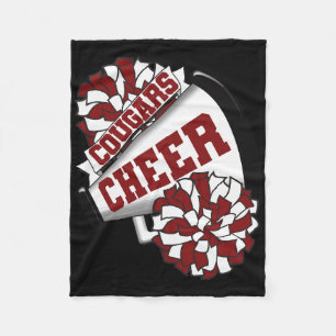 Cougars Cheer Ck To School Cheerleading Spirit M  Fleece Blanket