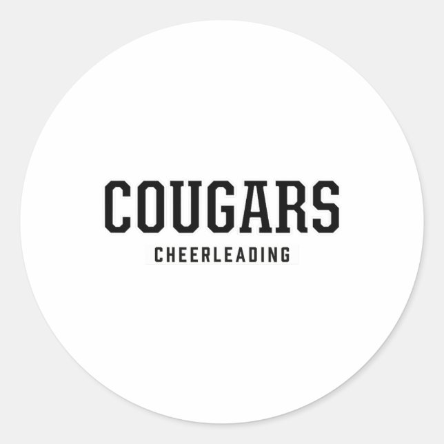 Cougars Cooper High School Cheerleading  Classic Round Sticker (Front)