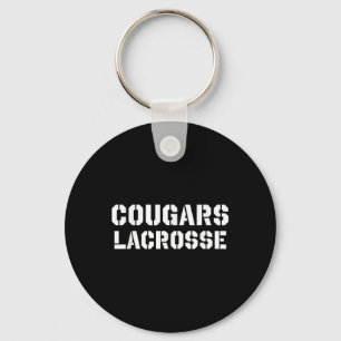 Cougars Lacrosse Vintage Clic Lax Mascot Team Gear Key Ring
