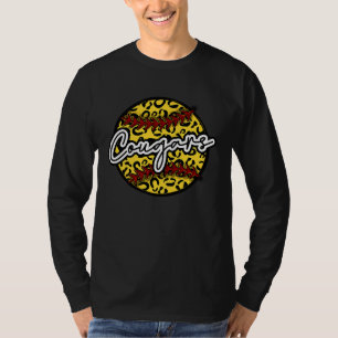 COUGARS Leopard Cheetah Softball Team Trendy Cute  T-Shirt
