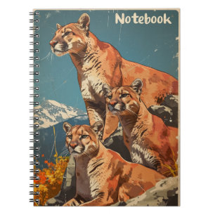Cougars Mountain lion vintage Notebook