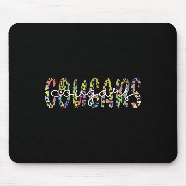 Cougars School Sports Fan Team Spirit Mascot Gift  Mouse Pad (Front)