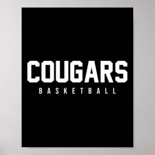 Cougars Sketll Gfx Merch Uni-adults And Kids Sketl Poster