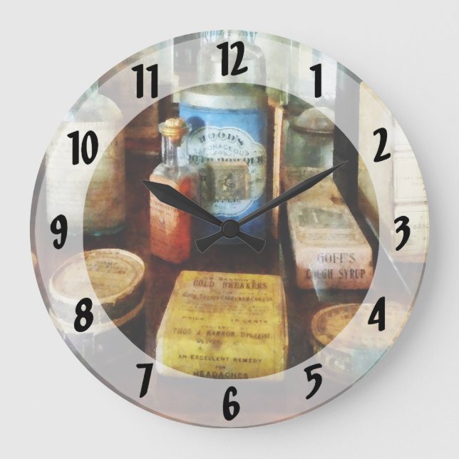 Cough Remedies and Tooth Powder Large Clock (Front)