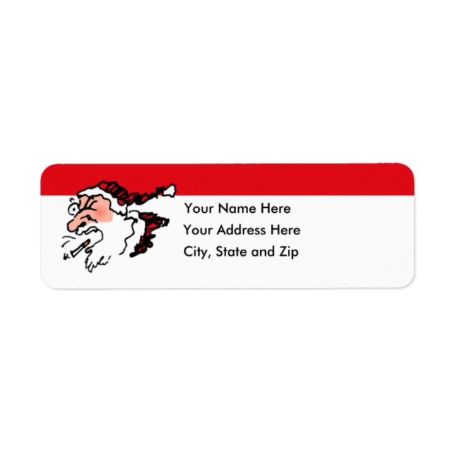 Coughin Smokin Santa Holiday Return Address Label (Front)