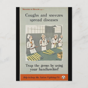 Coughs and Sneezes Spread Diseases Postcard