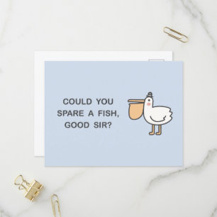 Could You Spare A Fish, Good Sir? Invitation Postcard
