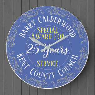 Council Long Service Award with Years Served Large Clock