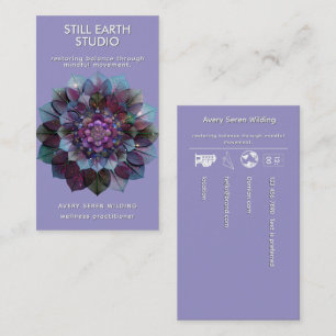 Council of Leaves   Mandala Art P&B Business Card