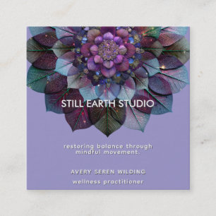 Council of Leaves Mandala Square Business Card