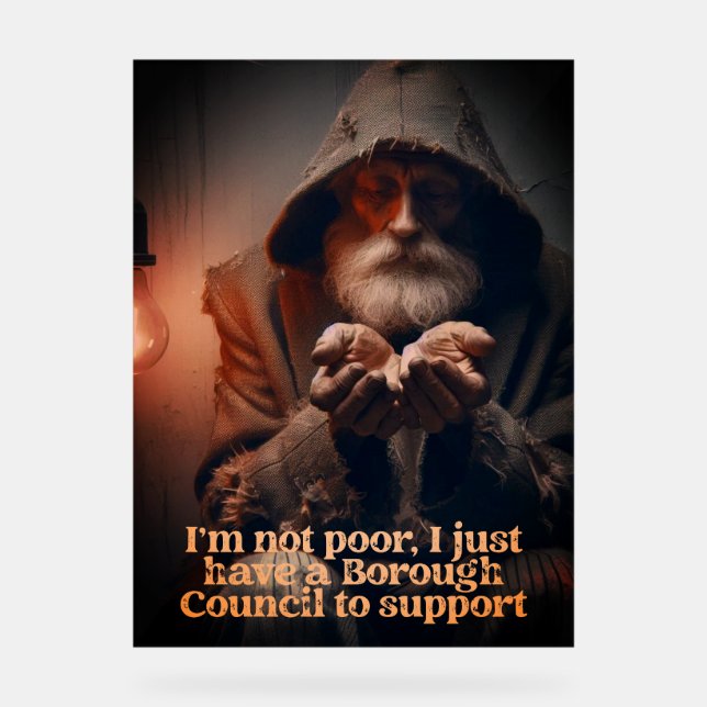 Council Tax Man Acrylic Sign (Front)