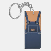 Counrty Folk Overalls Custom Keychain