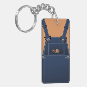 Counrty Folk Overalls Custom Keychain
