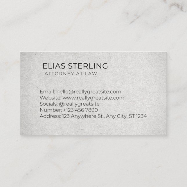 Counsel at Law – classic and sophisticated Business Card (Back)