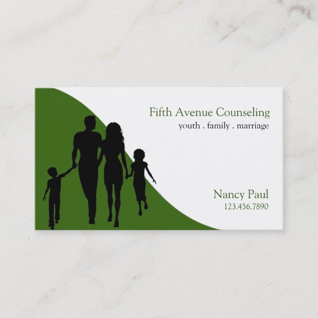Counseling, Life Coach, Therapy, Therapist, Business Card (Front)