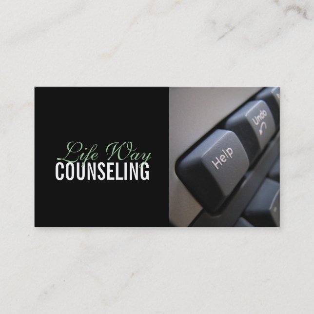 Counseling, Life Coach, Therapy, Therapist, Business Card (Front)