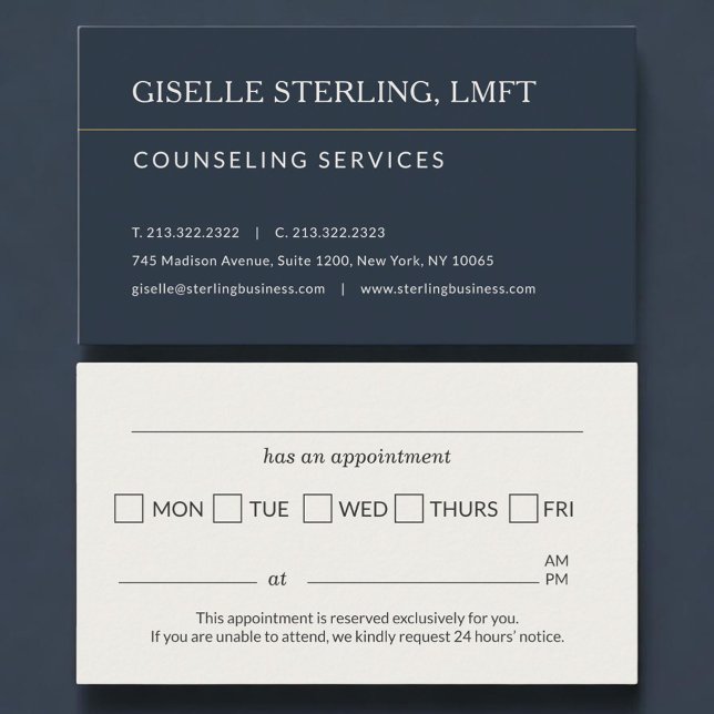 Counseling Services Office Appointment Reminder Card (Creator Uploaded)