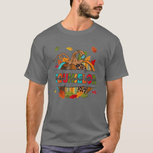 Counsellor Gift Thankful Grateful Blessed Pumpkin  T-Shirt