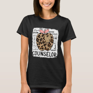 Counsellor Leopard Heart Back To School  Teacher T-Shirt