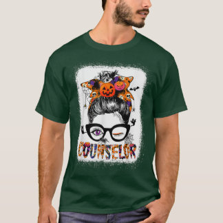 Counsellor Messy Bun Spooktular Counsellor Hallowe T-Shirt
