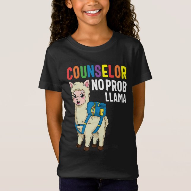 Counsellor no Prob Llama First Day Of School T-Shirt (Front)