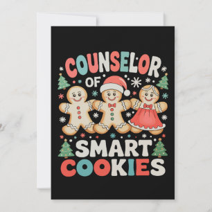Counsellor Of Smart Cookies Xmas Teacher Christmas Holiday Card