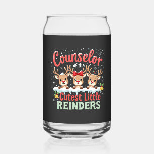 Counsellor of the Cutest Little Reindeers Christma Can Glass