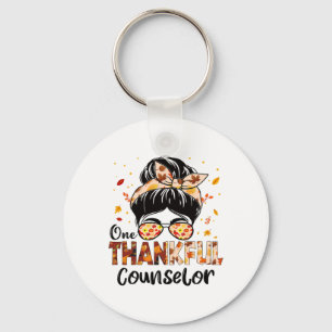 Counsellor One Thankful Messy Bun Thanksgiving Fal Key Ring