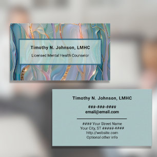 Counsellor Psychologist Opal Colour Strands Green  Business Card