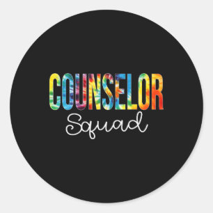 Counsellor Squad Tie Dye Appreciation Day Back To  Classic Round Sticker