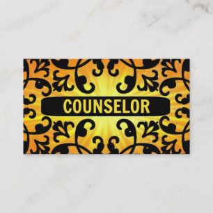Counsellor Sunshine Damask Business Card