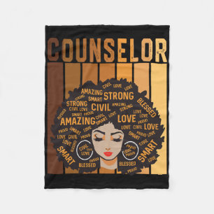 Counselor Afro African American Women Black Histor Fleece Blanket