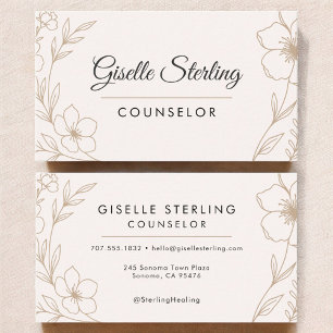 Counselor Botanical Flowers Business Card
