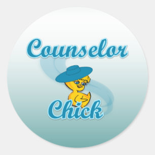 Counselor Chick #3 Classic Round Sticker
