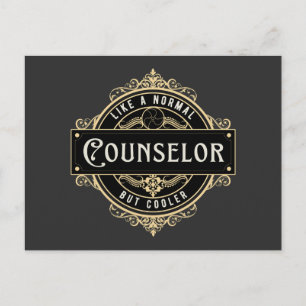 Counselor job badge appreciation  holiday postcard