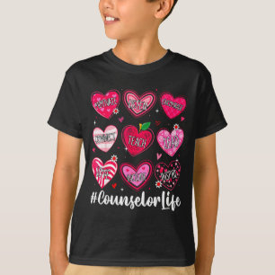 Counselor Life School Counseling Hearts School Val T-Shirt