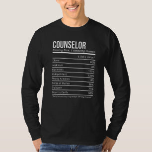 counselor Nutritional Values  Nutrition Facts T-Shirt