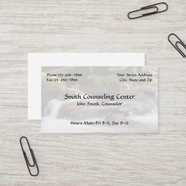 Counselor Psychologist Mental Health Business Card (Front/Back In Situ)