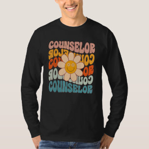 Counselor Retro Daisy Colorful Teacher Back To Sch T-Shirt