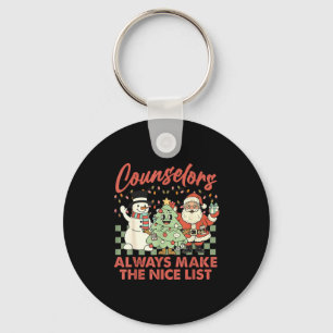 Counselors Always Make The Nice List Santa Christm Key Ring