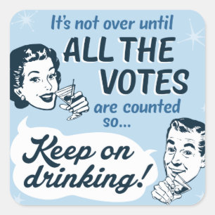Count all the Votes Sticker Retro Funny
