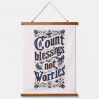 Count Blessings Not Worries Beige Background