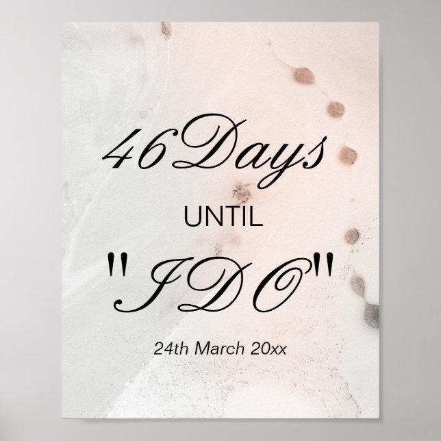 Count Down to Wedding Sign (Front)