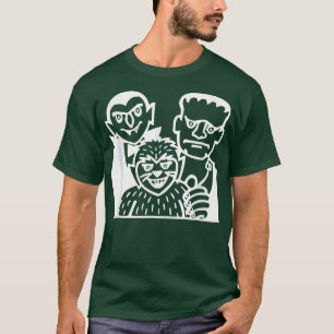 Count Dracula, Frankenstein and Wolfman Halloween  T-Shirt