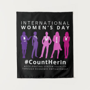 Count Her In International Women's Day Tapestry