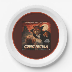 Count Nutula Retro Movie Parody Paper Plate