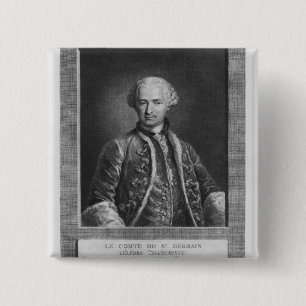 Count of St. Germain, famous alchemist, 1783 15 Cm Square Badge